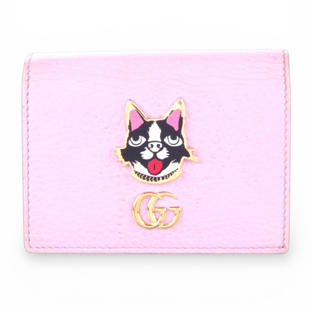 Gucci Limited Edition Bosco Cat Marmont Wallet in Pink